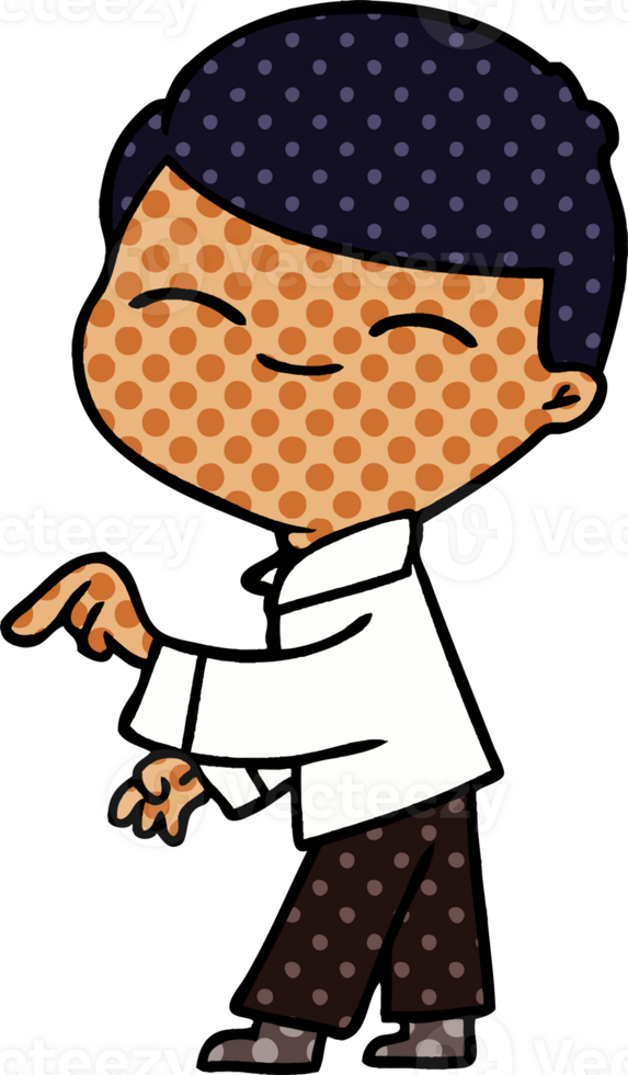 cartoon smiling boy pointing png