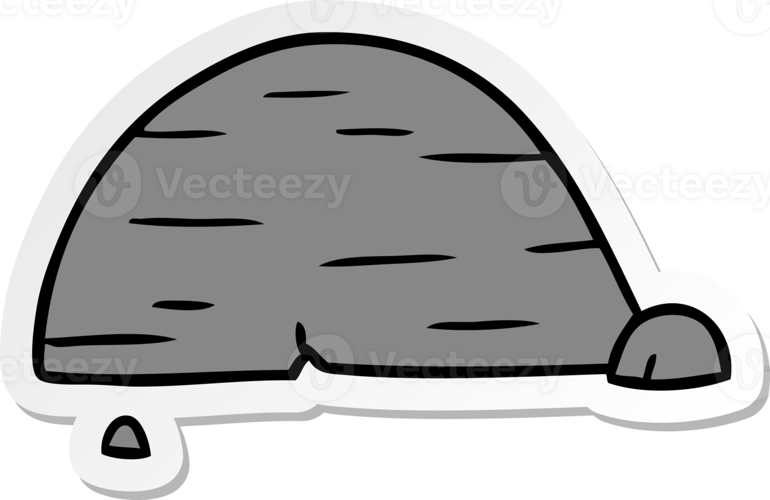 hand drawn sticker cartoon doodle of grey stone boulder png