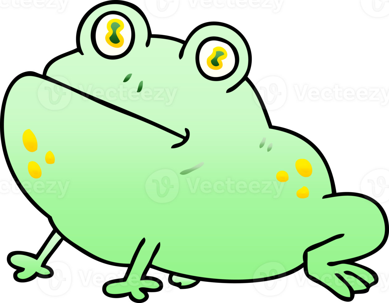 gradient shaded quirky cartoon frog png