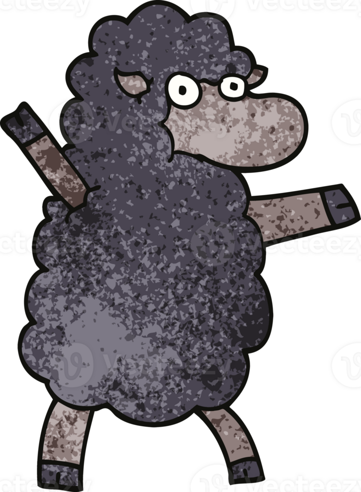 cartoon doodle black sheep png
