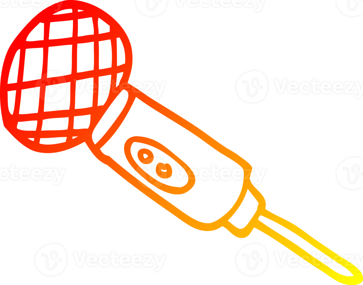 warm gradient line drawing of a cartoon microphone png