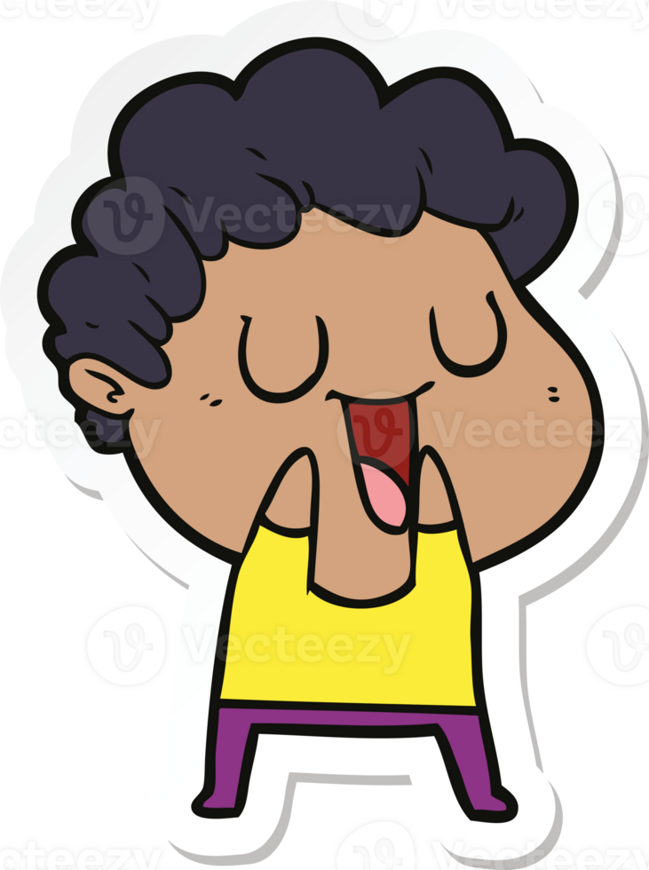 sticker of a laughing cartoon man png