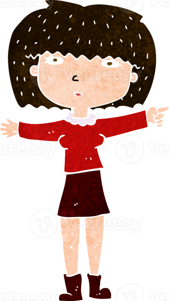 cartoon girl pointing png