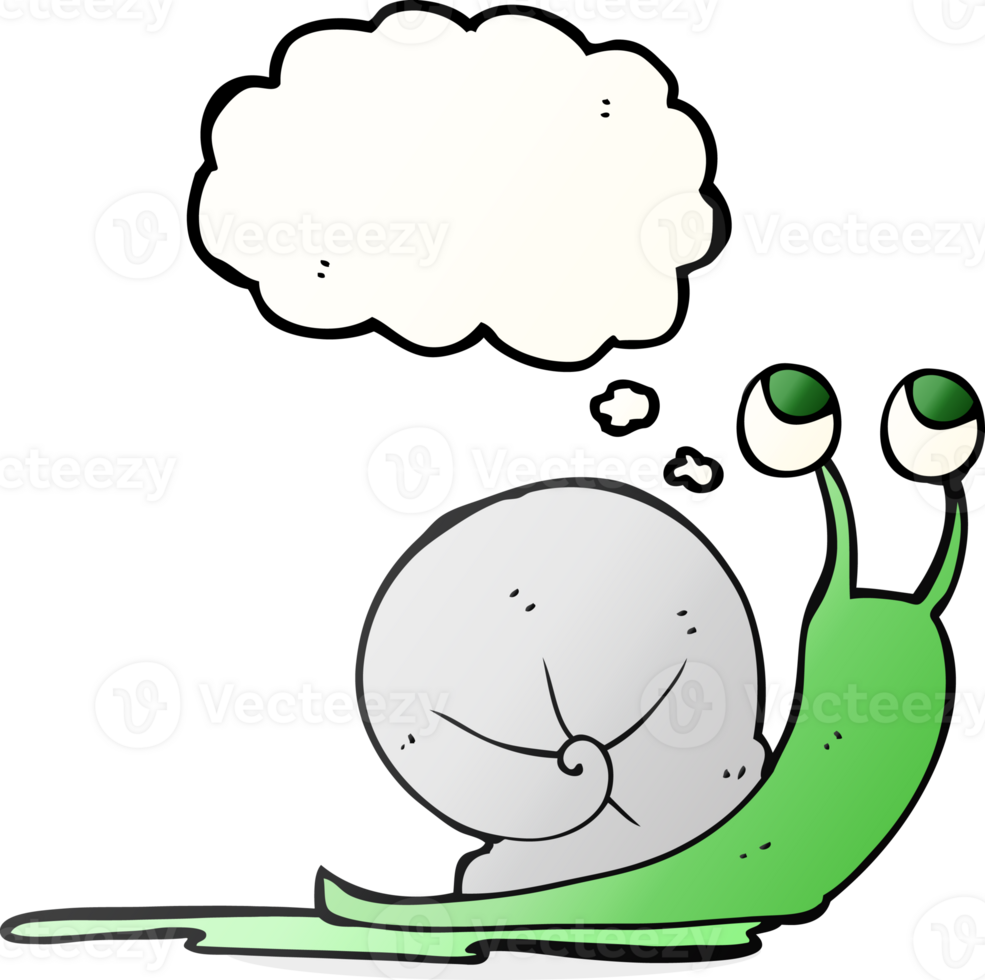 hand drawn thought bubble cartoon snail png