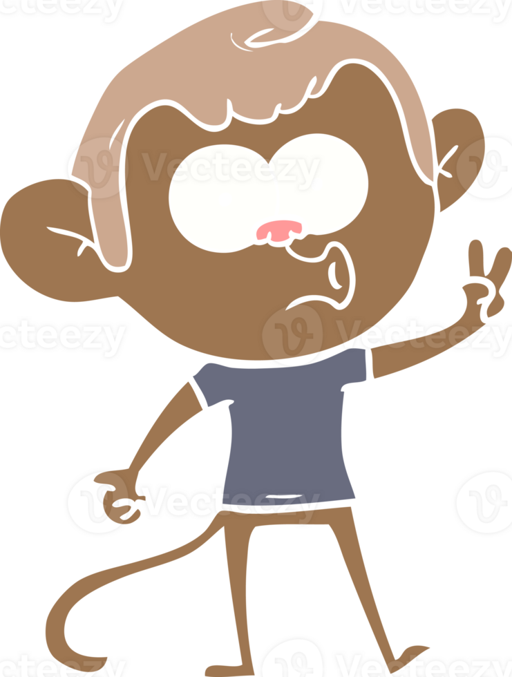 flat color style cartoon hooting monkey png