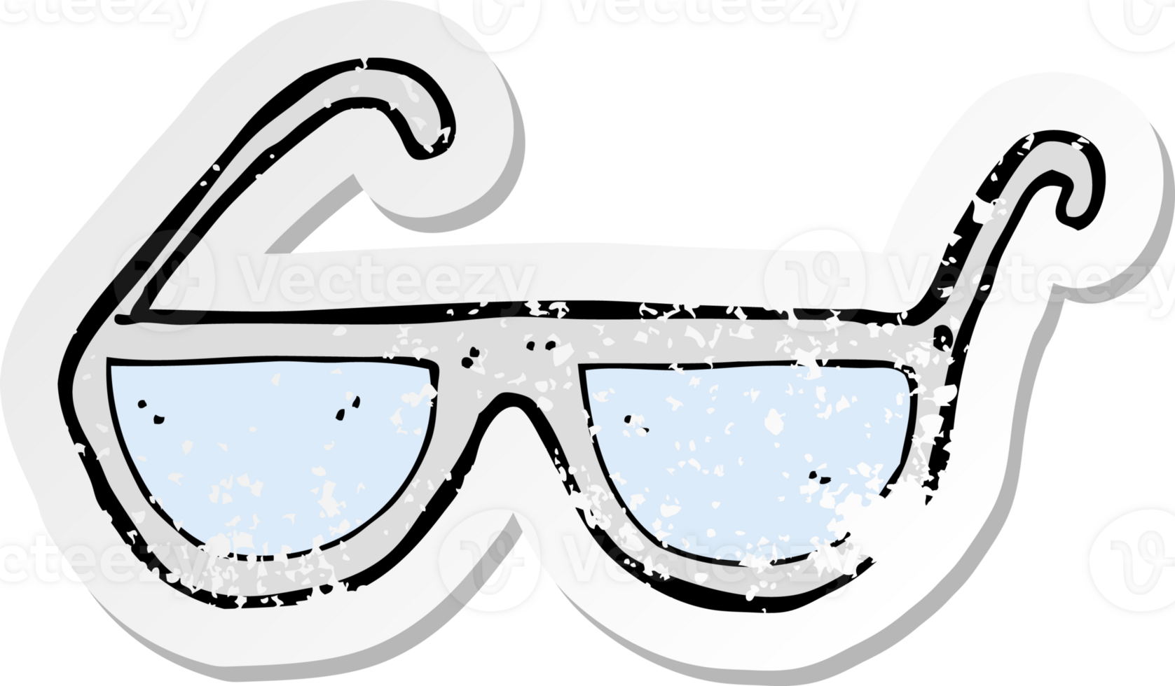 retro distressed sticker of a cartoon spectacles png