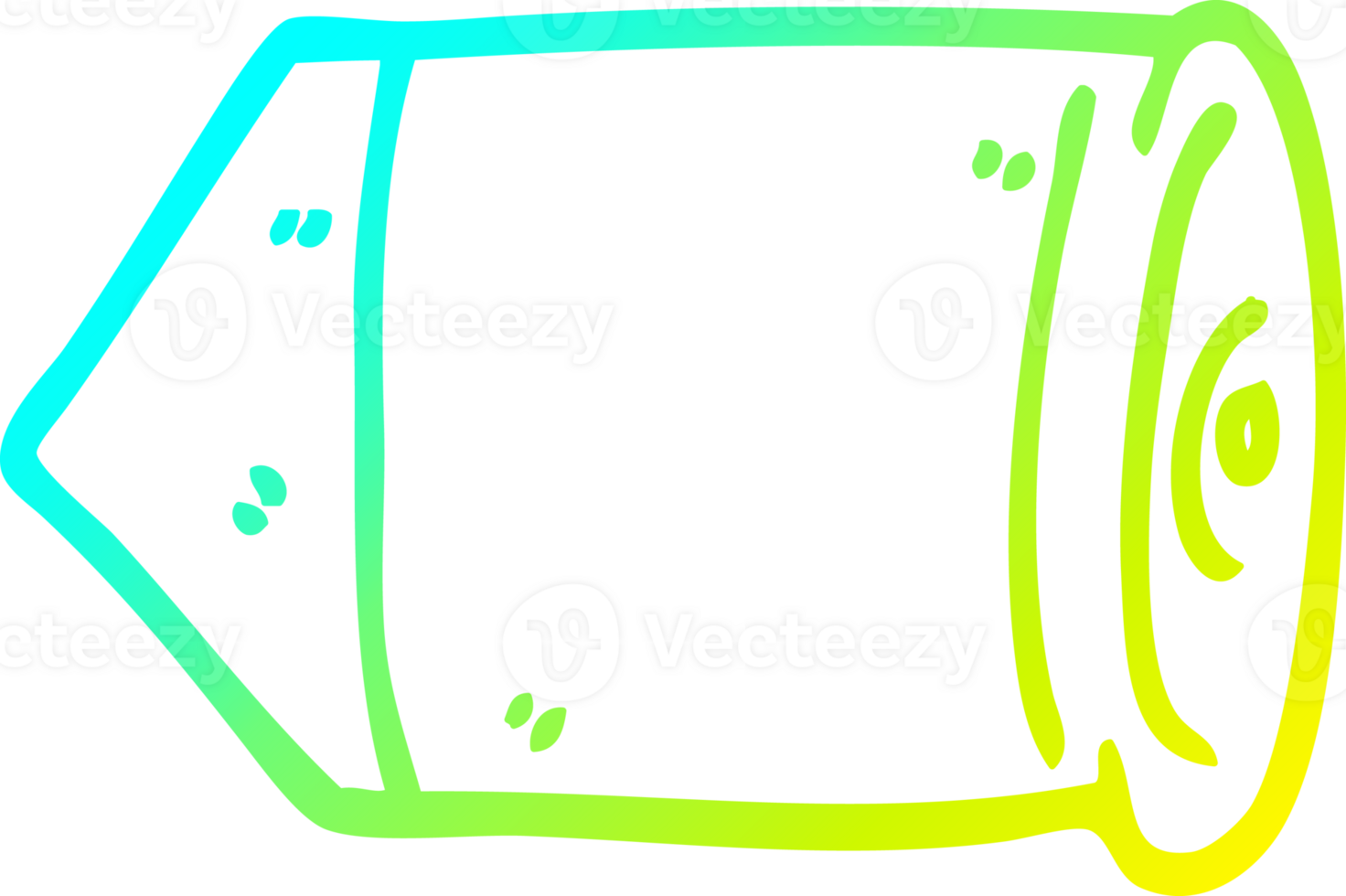 cold gradient line drawing of a cartoon bullet png