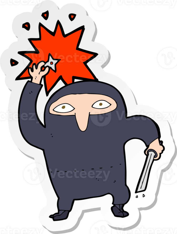 sticker of a cartoon ninja png