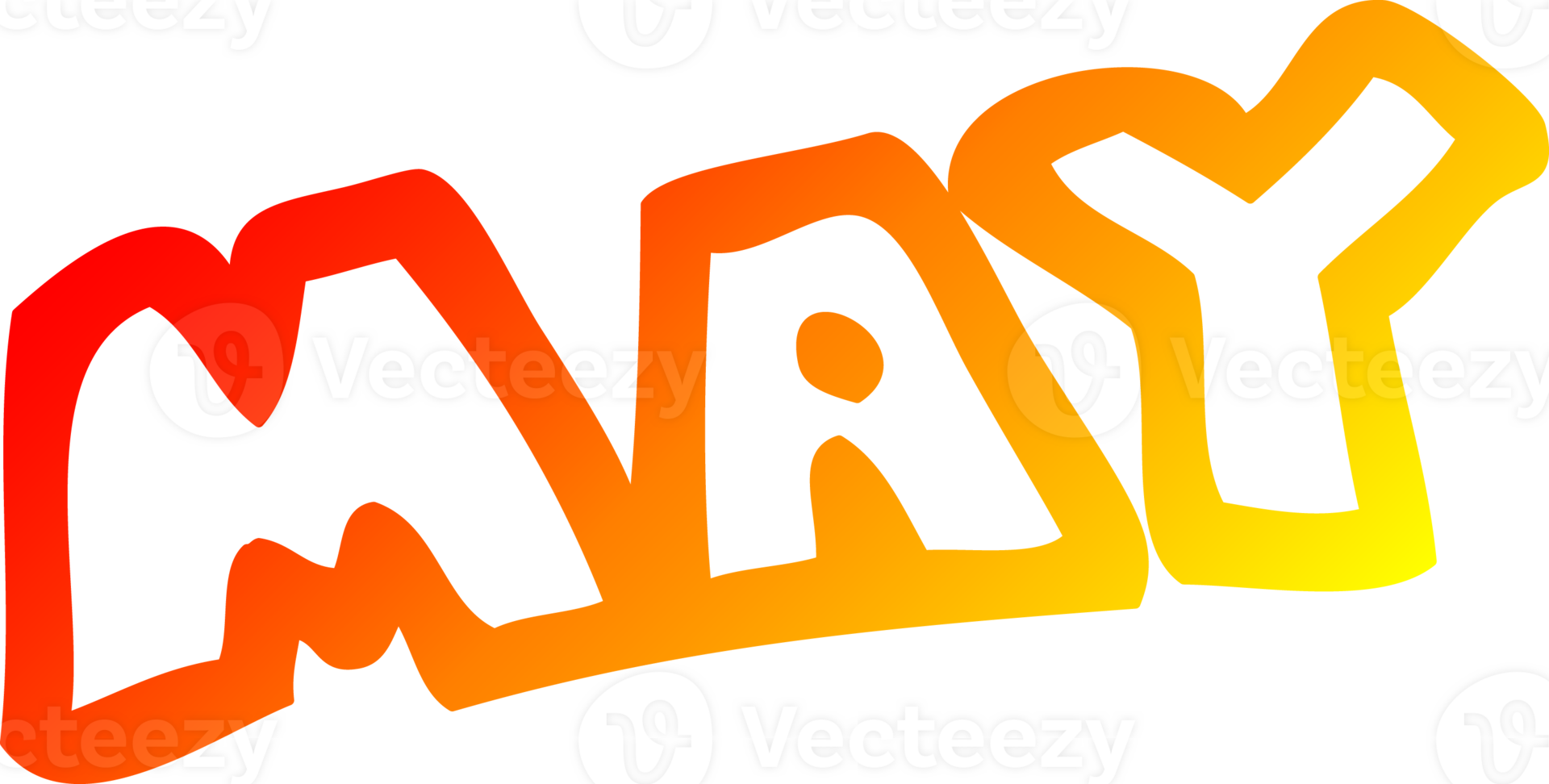 warm gradient line drawing of a cartoon month of may png