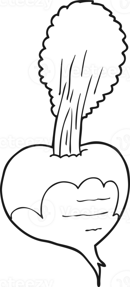 hand drawn black and white cartoon beetroot png