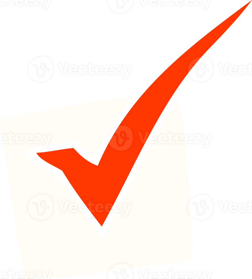 cartoon doodle tick mark png