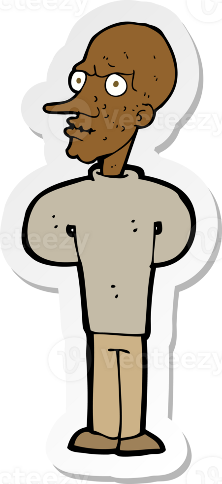 sticker of a cartoon evil bald man png