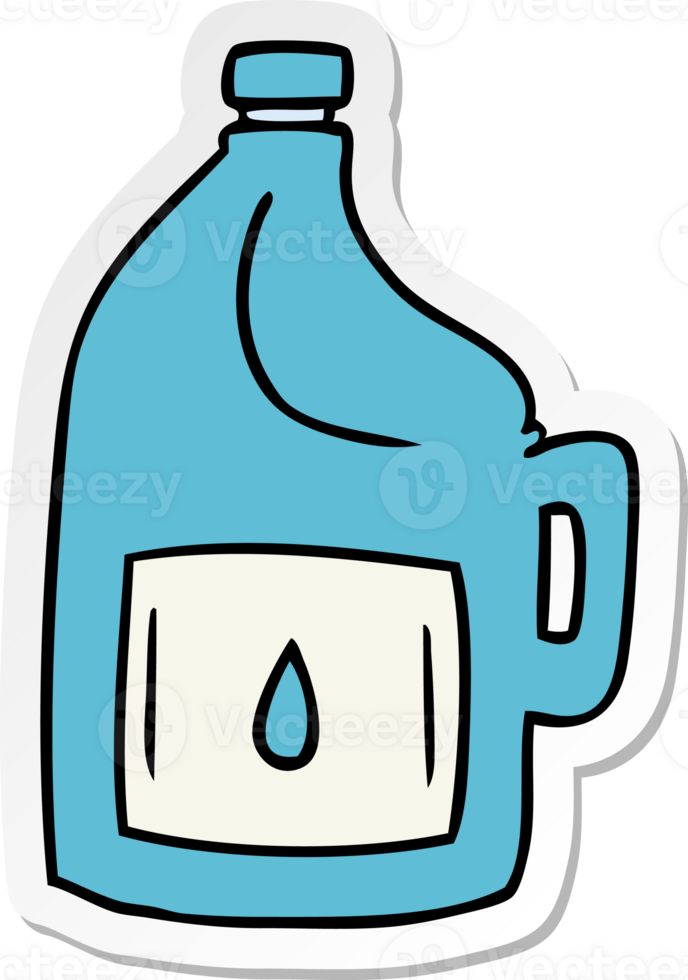 hand drawn sticker cartoon doodle of a large drinking bottle png