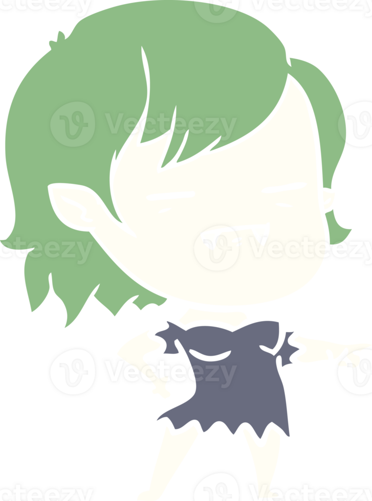 flat color style cartoon undead vampire girl png