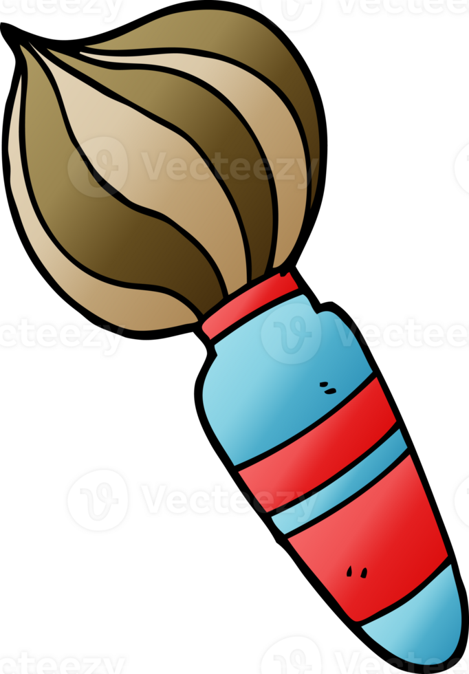 cartoon doodle of a large paint brush png