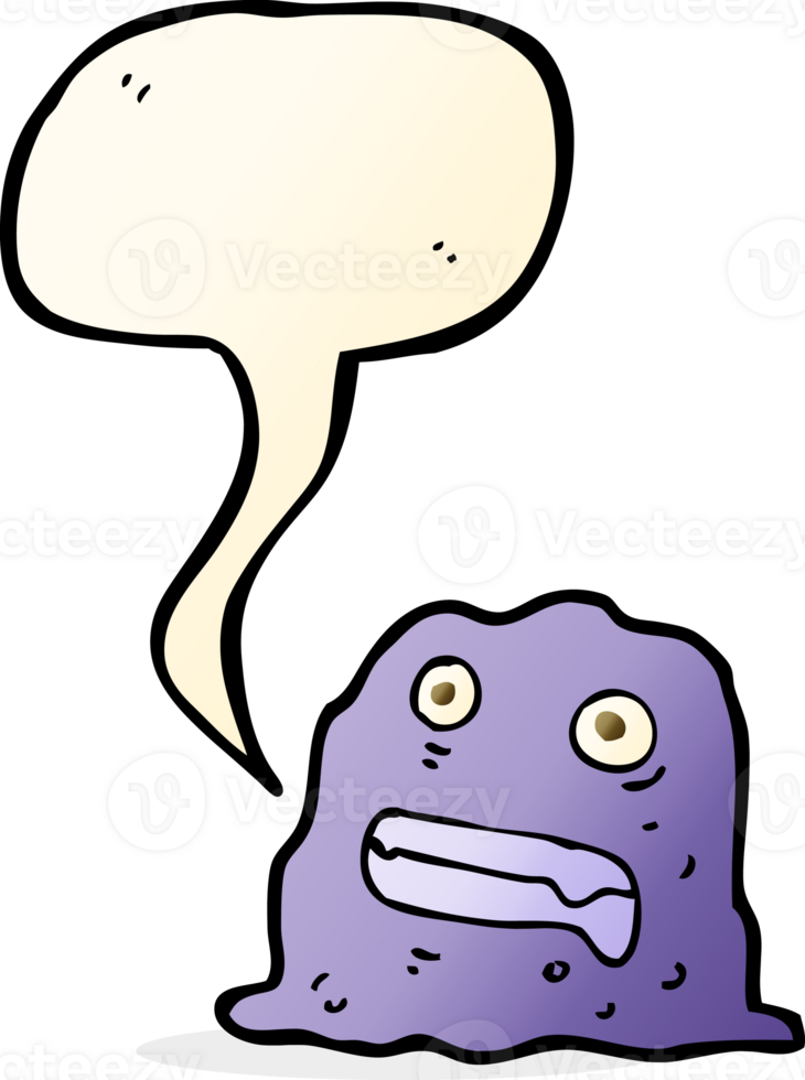 cartoon slime creature with speech bubble png