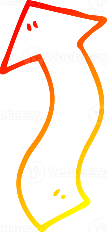 warm gradient line drawing of a cartoon directing arrow png