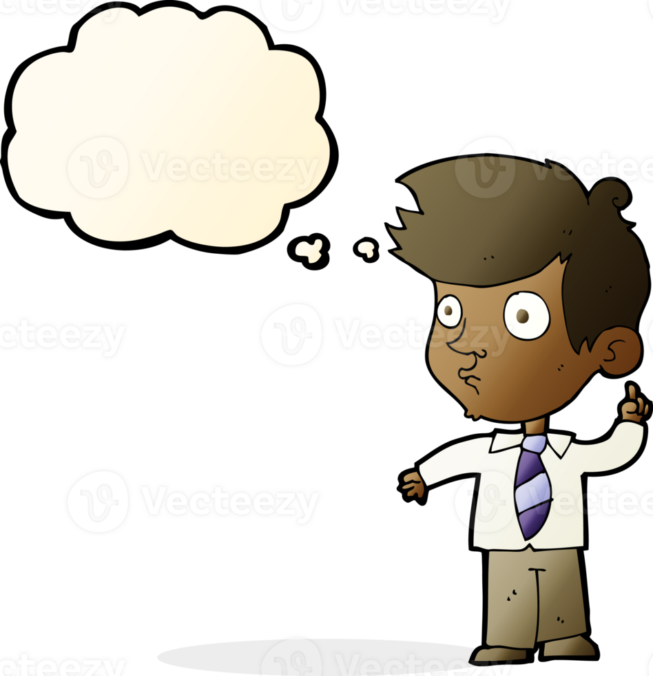 cartoon boy asking question with thought bubble png