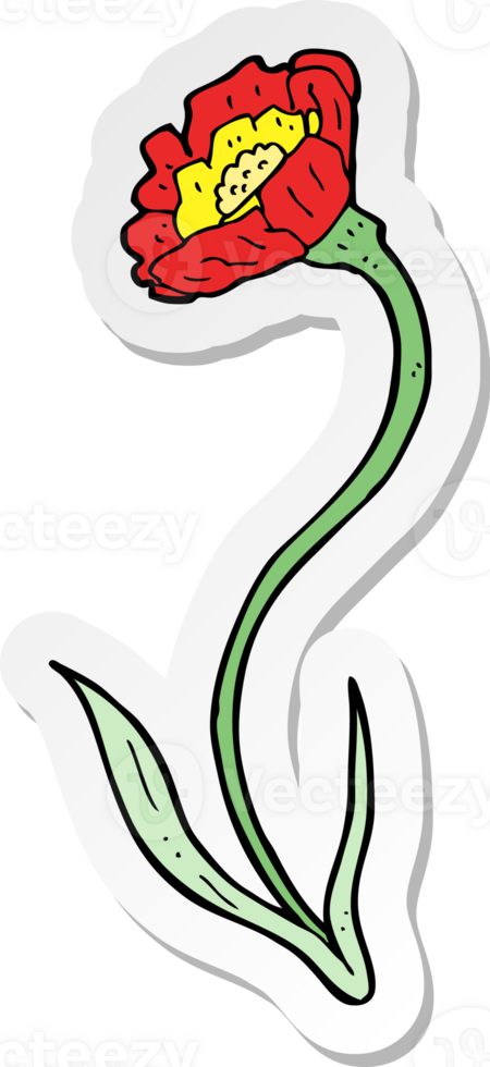 sticker of a cartoon flower png