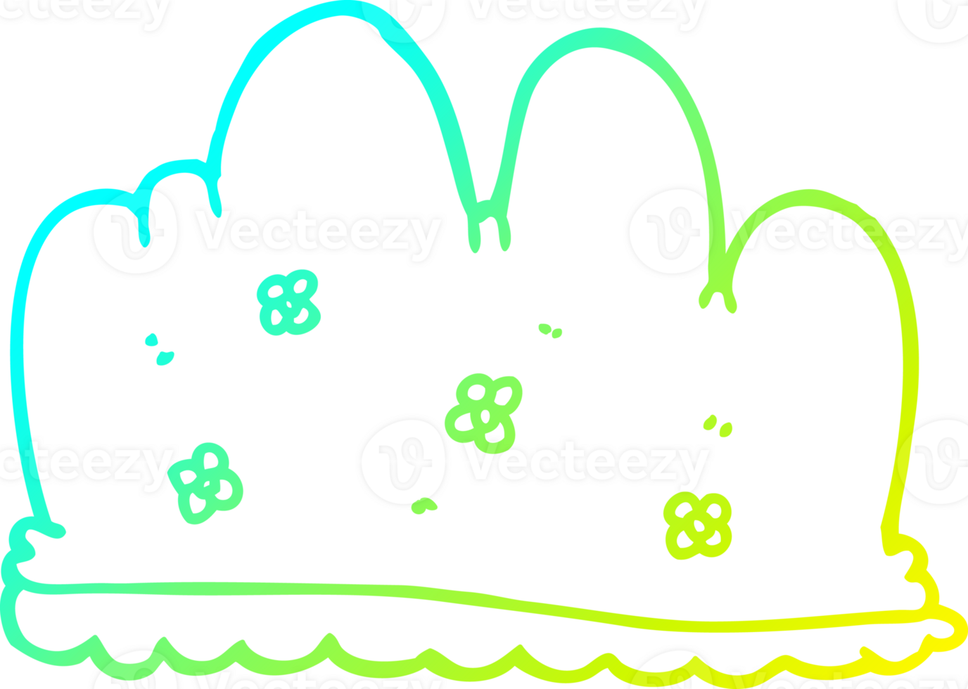cold gradient line drawing of a cartoon hedge png