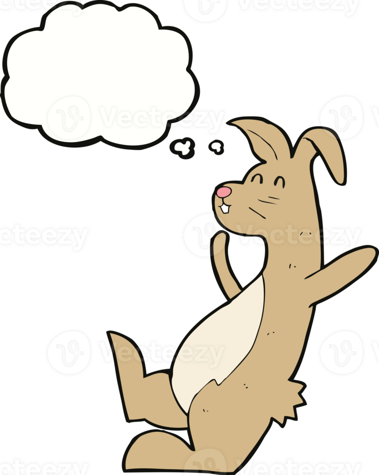 cartoon hare with thought bubble png