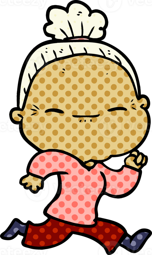 cartoon peaceful old woman png
