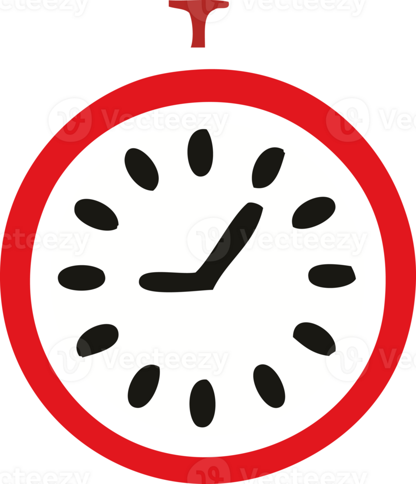 flat color retro cartoon of a time stopper png
