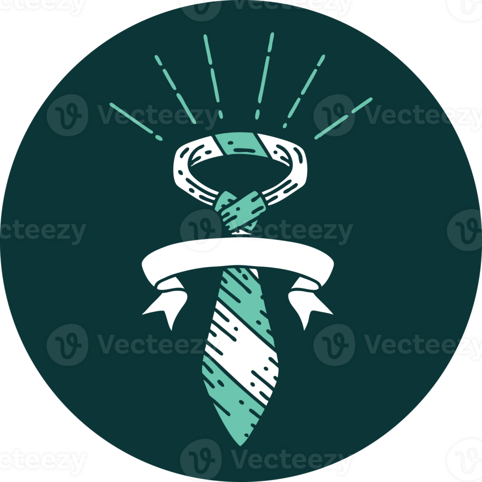 icon of a tattoo style office tie png
