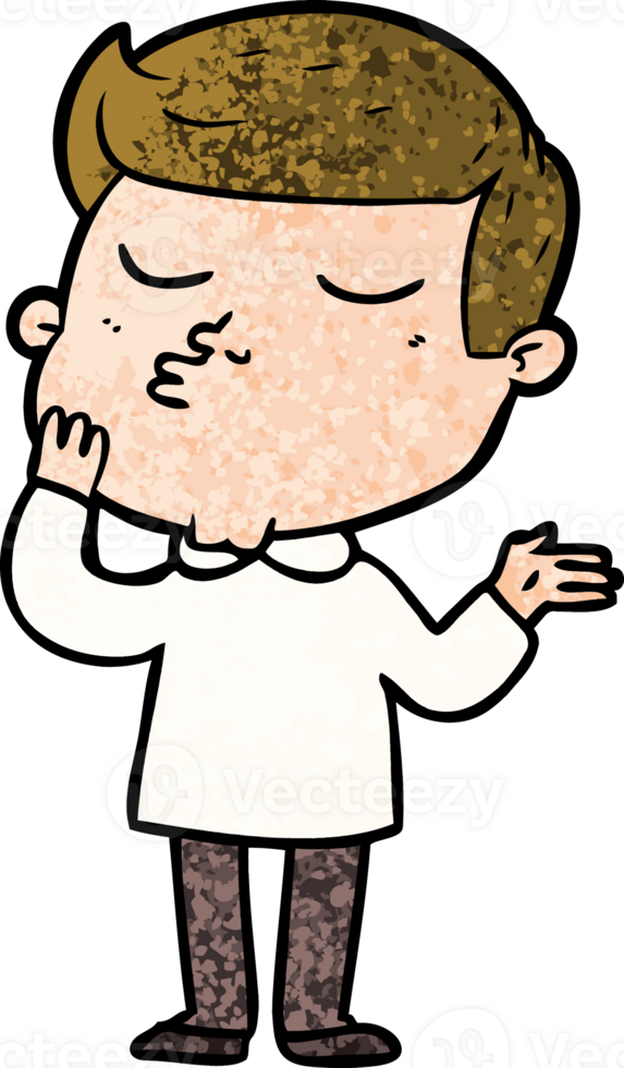cartoon model guy pouting png