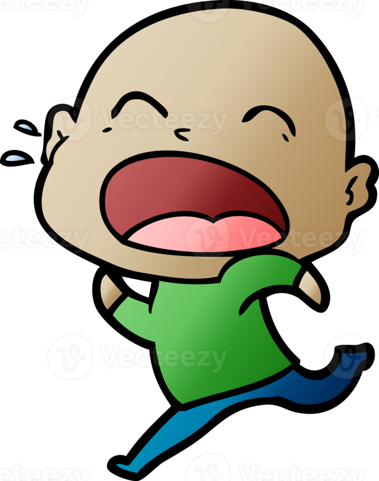 cartoon shouting bald man png