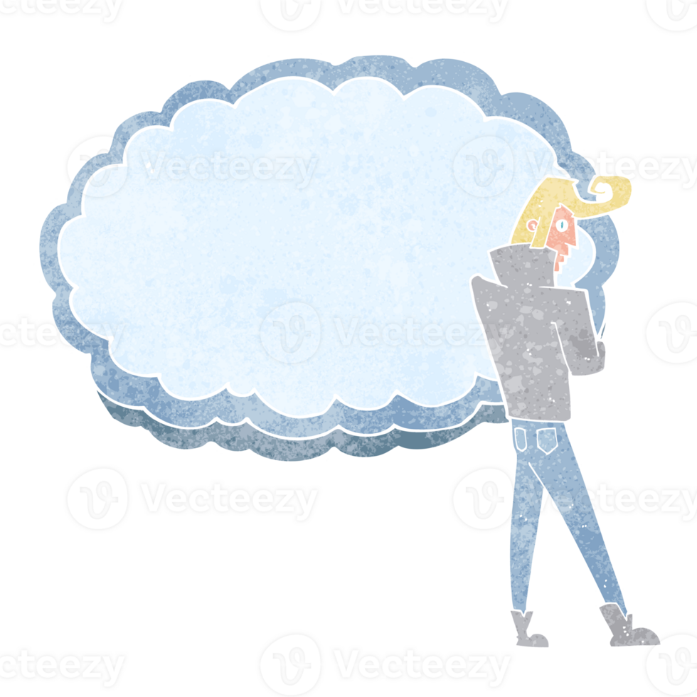 cartoon rocker standing in front of cloud with space for text png