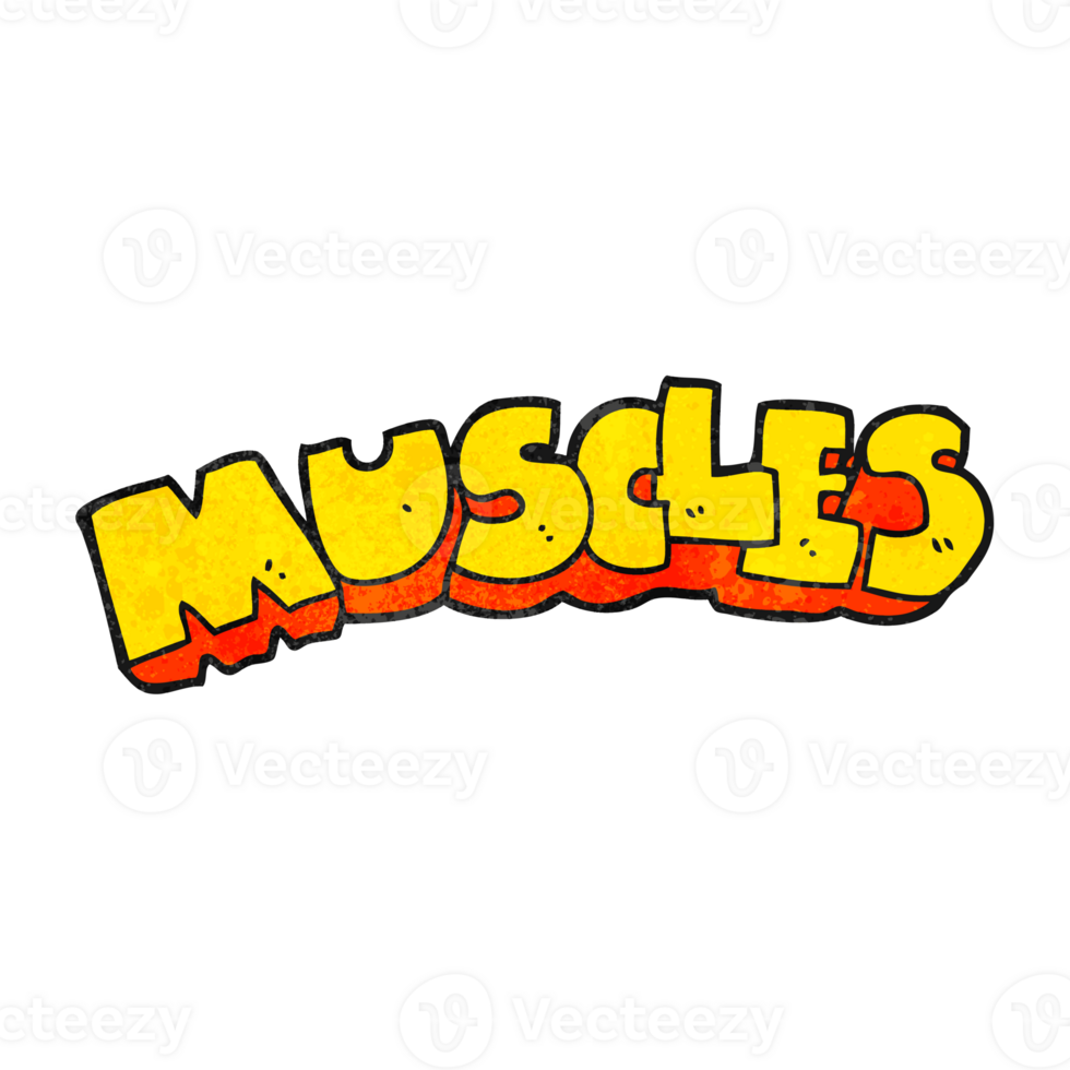hand textured cartoon muscles symbol png