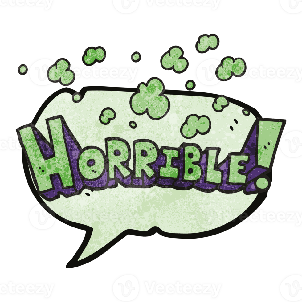 hand drawn texture speech bubble cartoon word horrible png