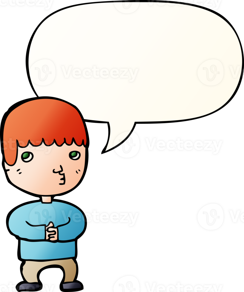 cartoon man thinking with speech bubble in smooth gradient style png