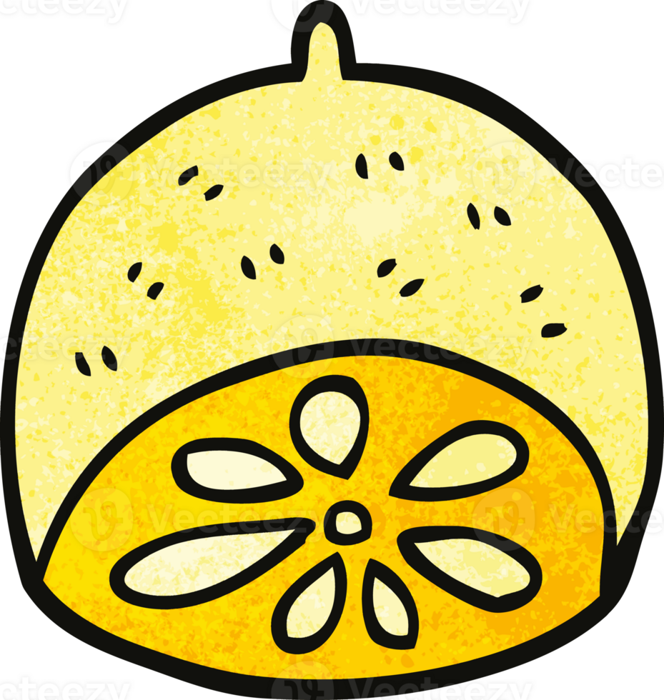 cartoon doodle lemon fruit png