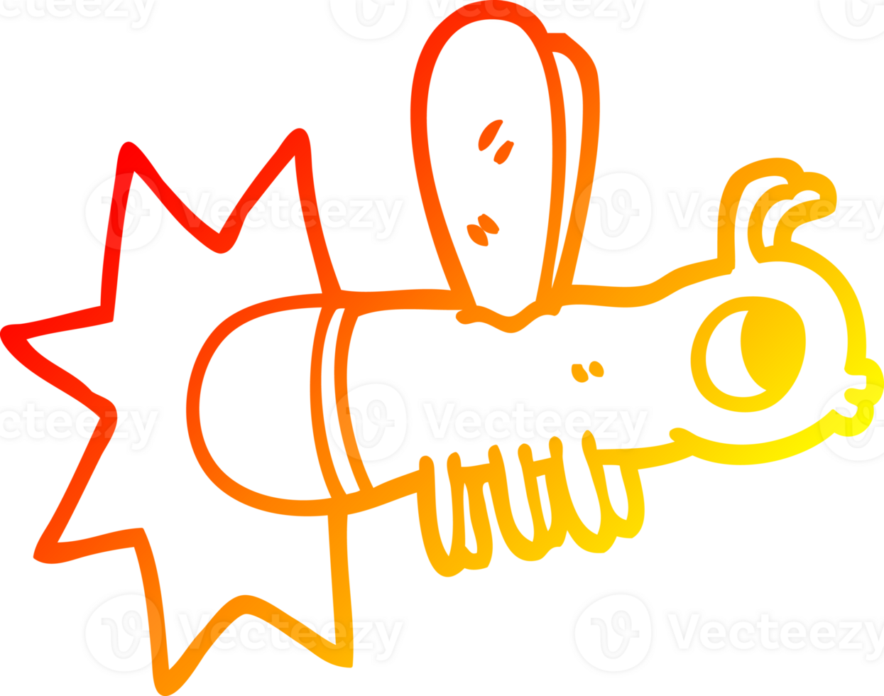 warm gradient line drawing of a cartoon glow bug png
