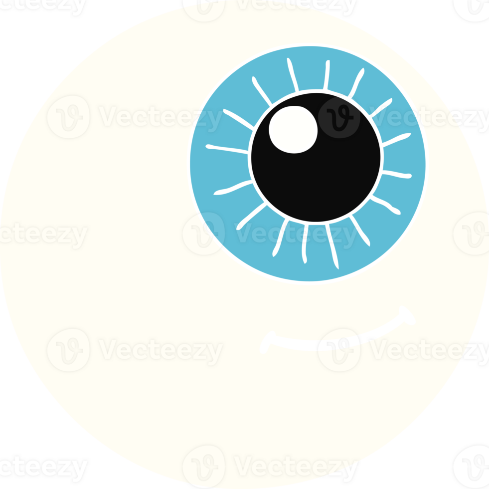 flat color style cartoon eyeball png
