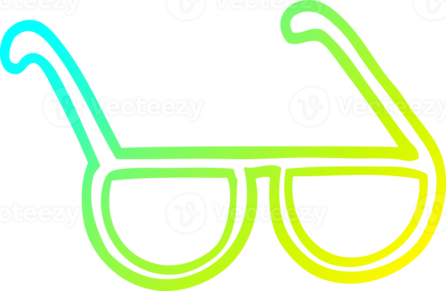 cold gradient line drawing of a cartoon sunglasses png
