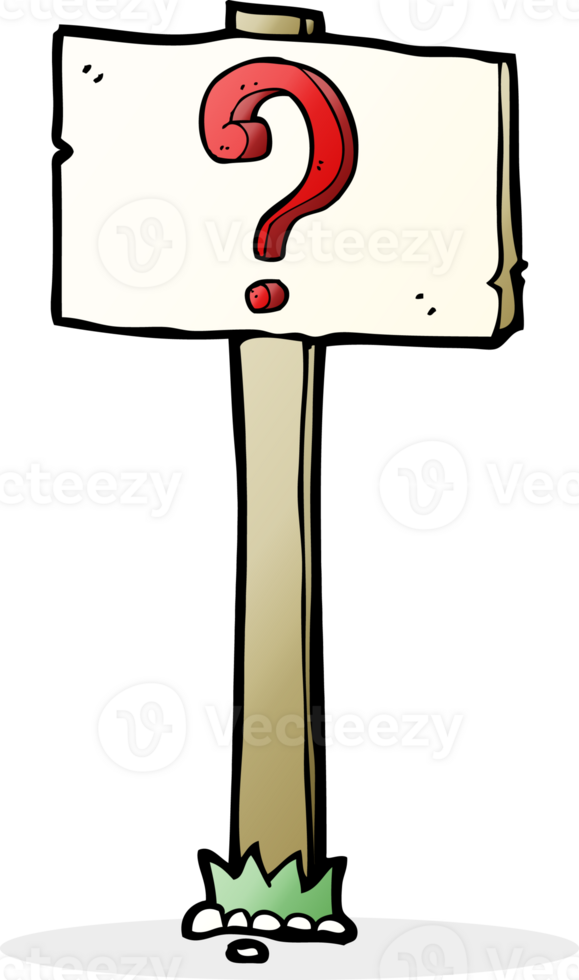 cartoon signpost with question mark png