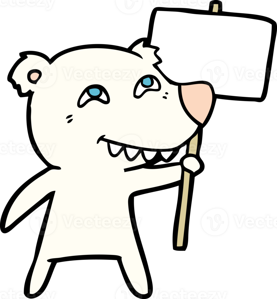 cartoon polar bear showing teeth png
