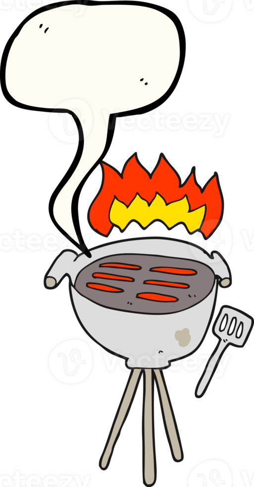 hand drawn speech bubble cartoon barbecue png
