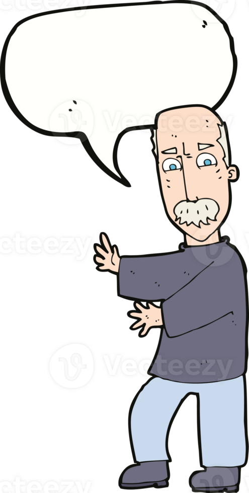 cartoon angry old man with speech bubble png