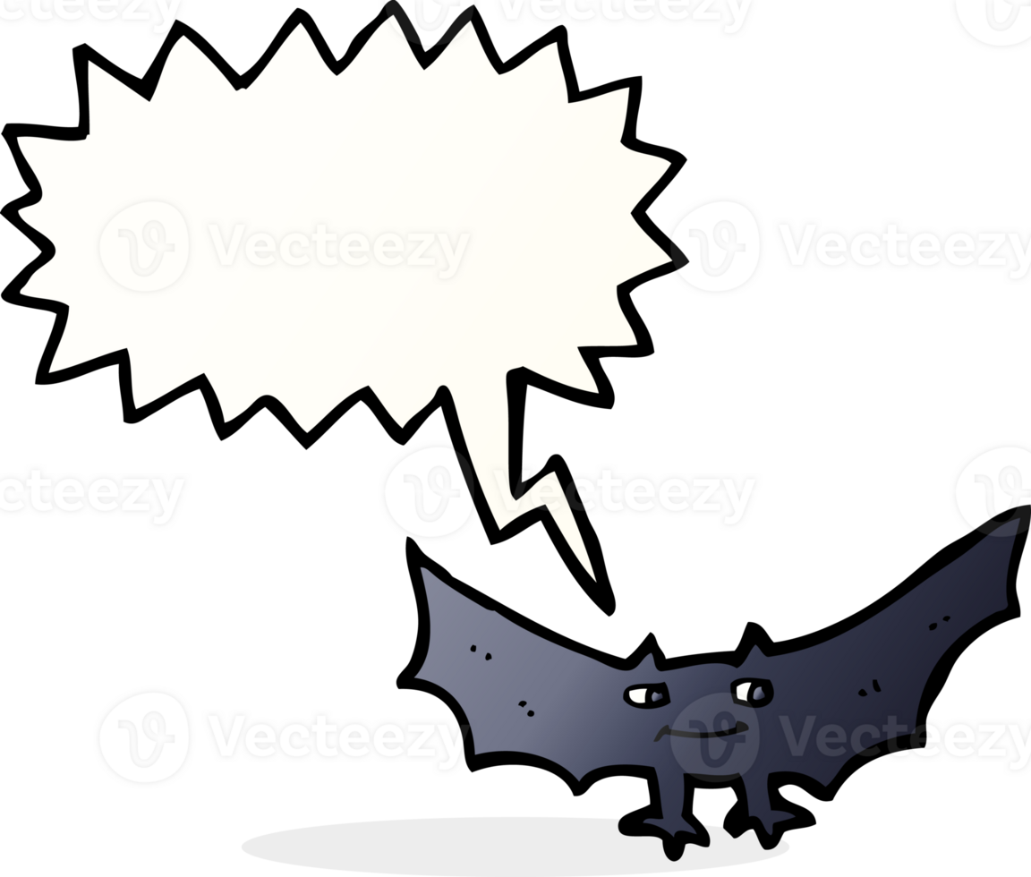 cartoon spooky vampire bat with speech bubble png