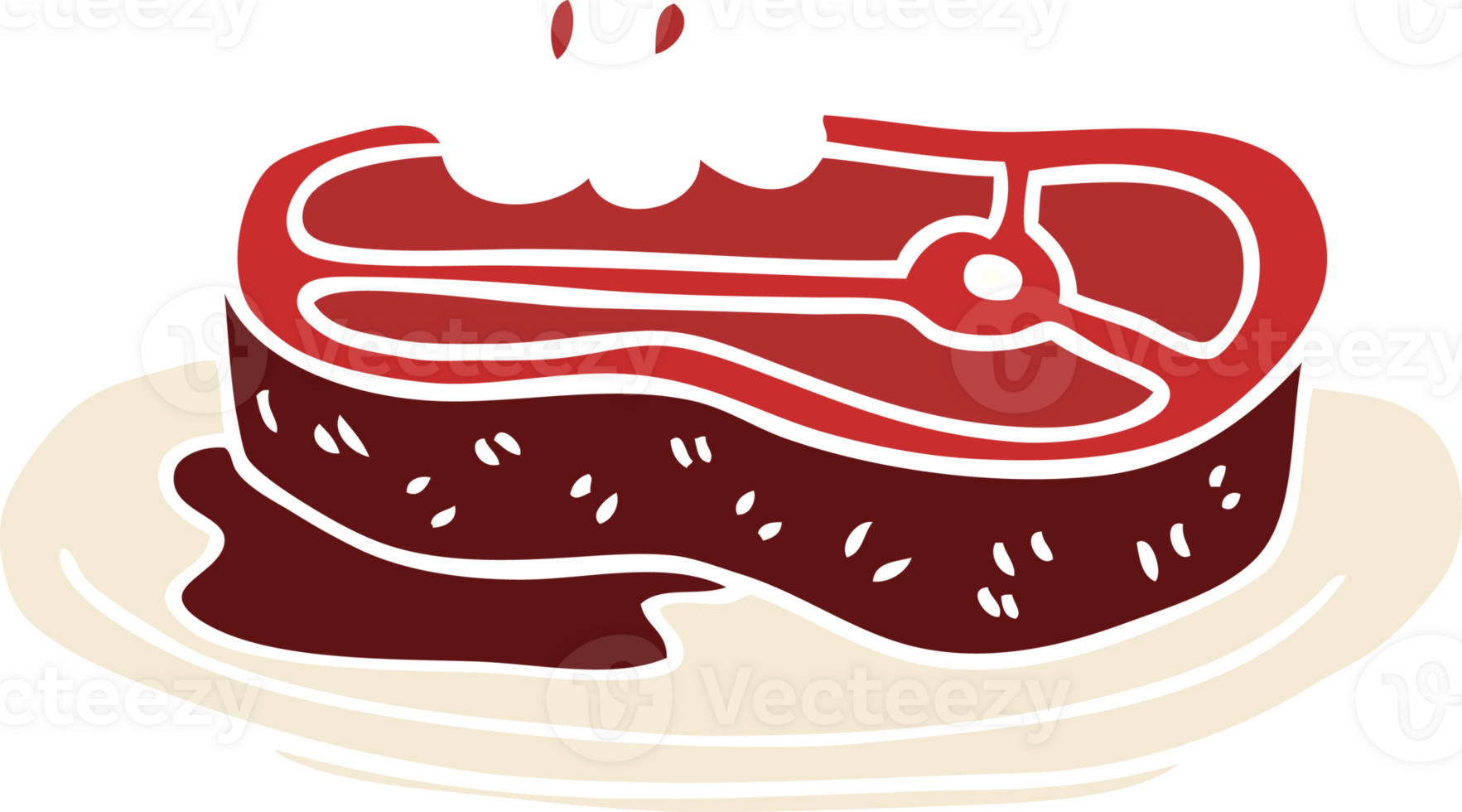 cartoon doodle rare steak png