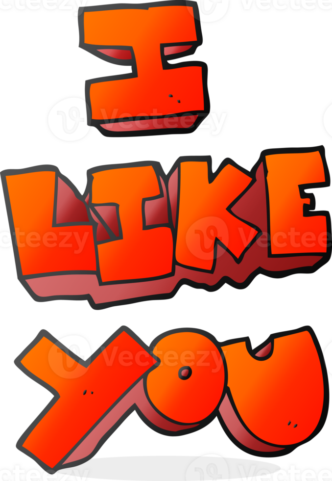 I like you  hand drawn cartoon symbol png