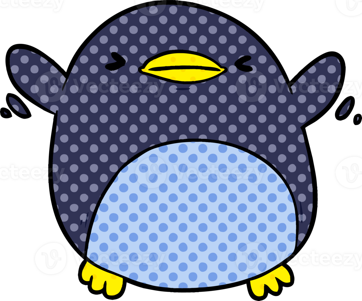 cute cartoon penguin flapping wings png