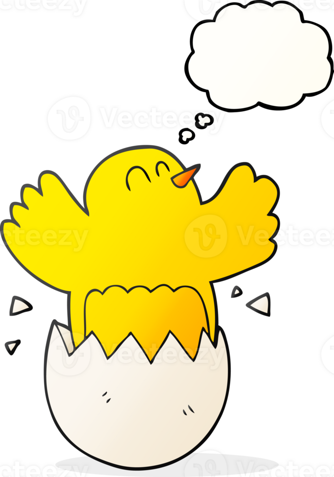 hand drawn thought bubble cartoon hatching egg png