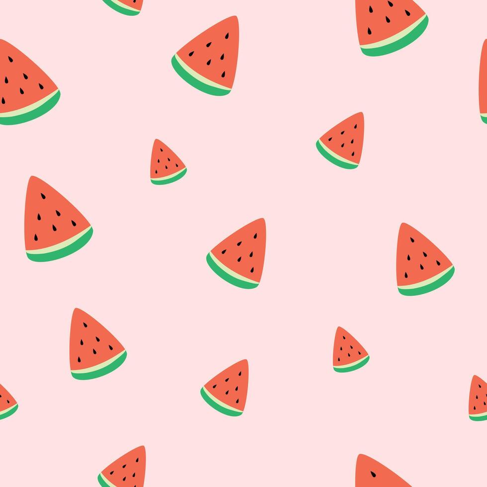 Seamless pattern with watermelon. Watermelon Slice. Cute minimalistic pattern. Template pattern for textiles and packaging. vector