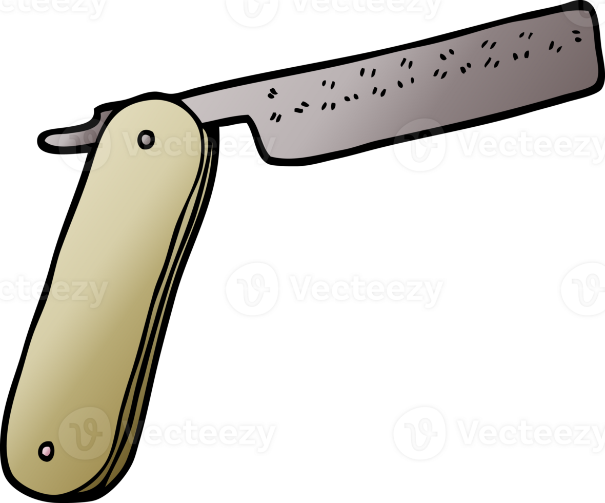 cartoon doodle cut throat razor png