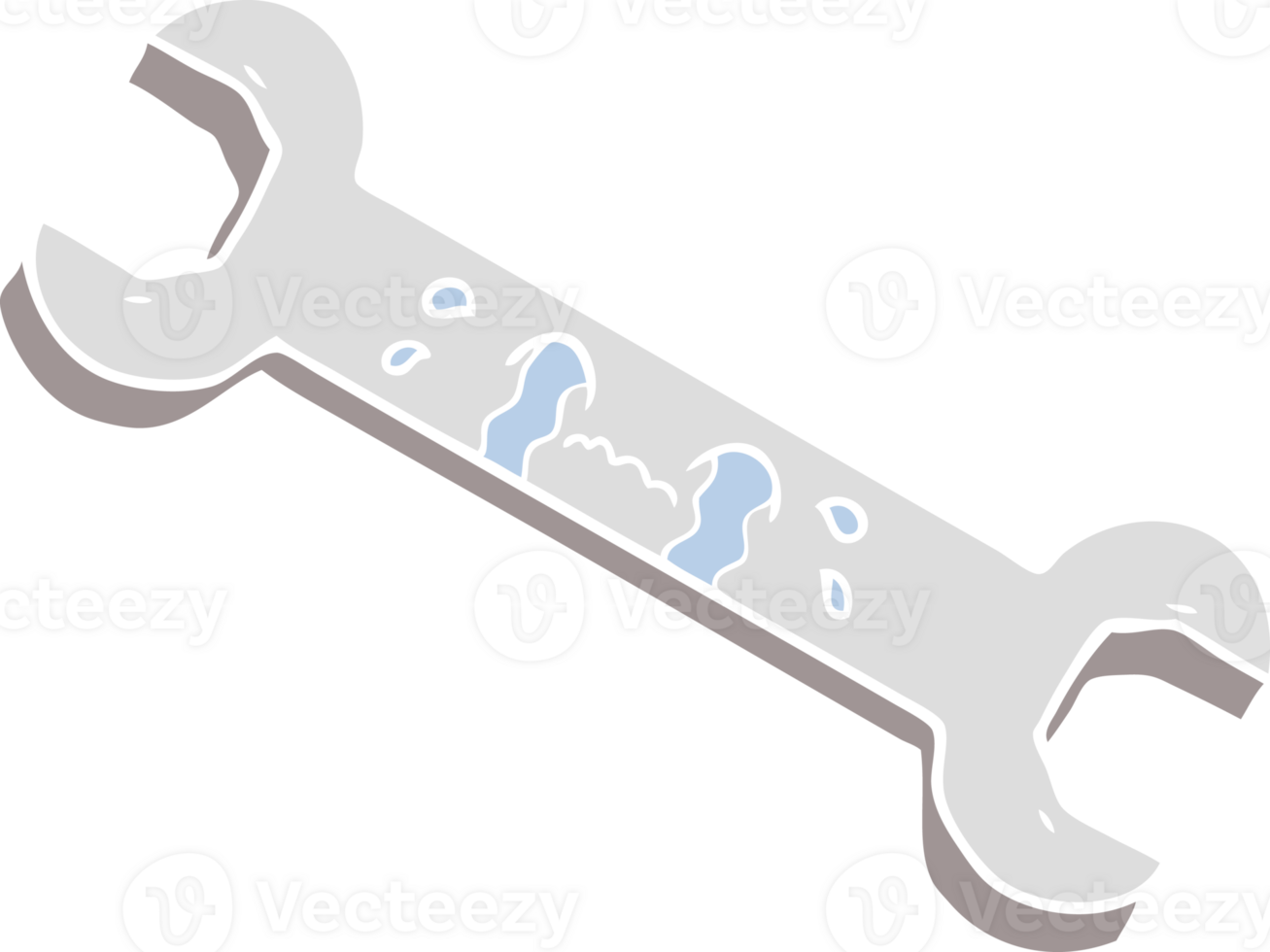 flat color style cartoon crying spanner png